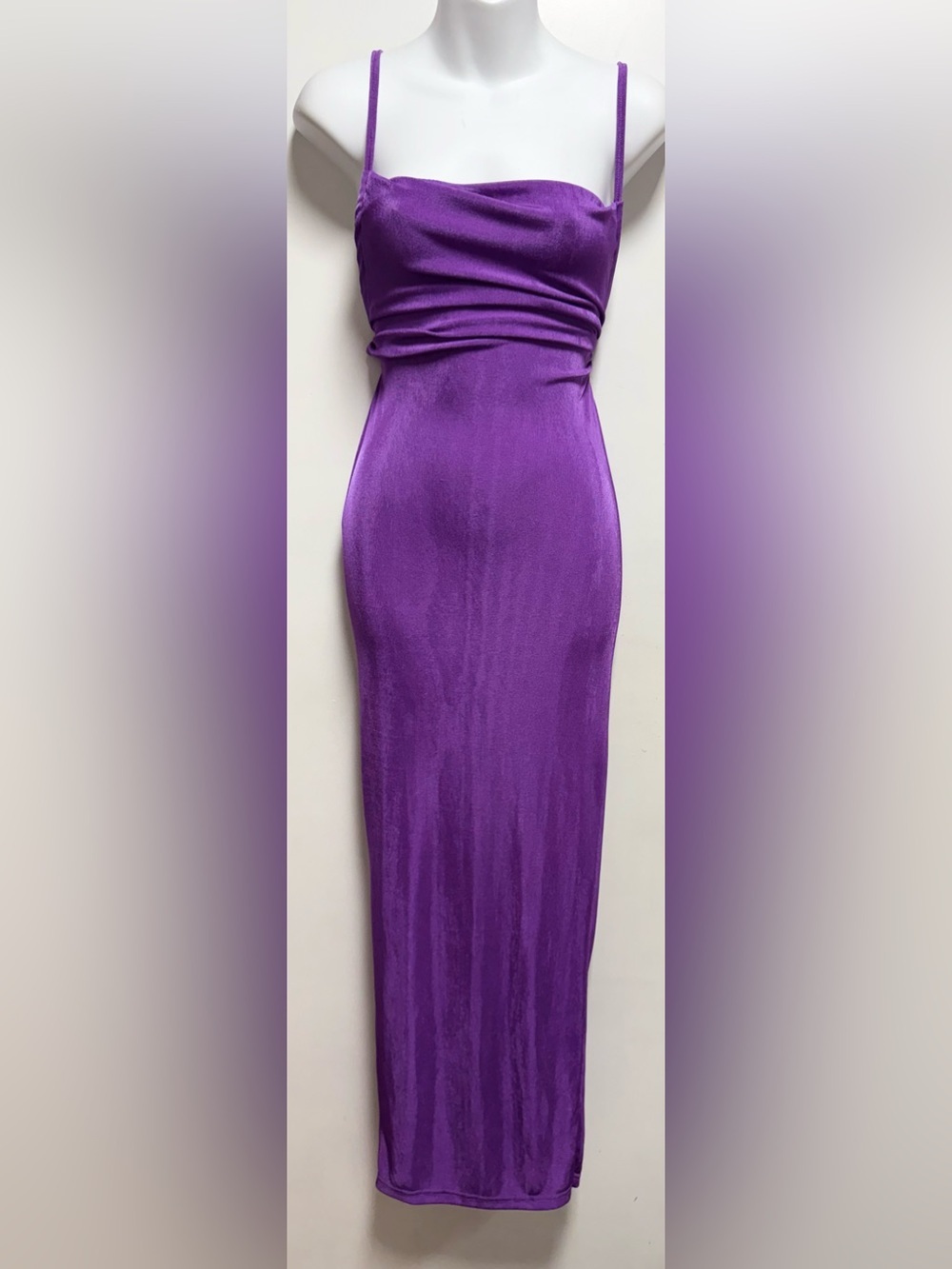 Purple Slip Maxi Dress with Spaghetti Straps